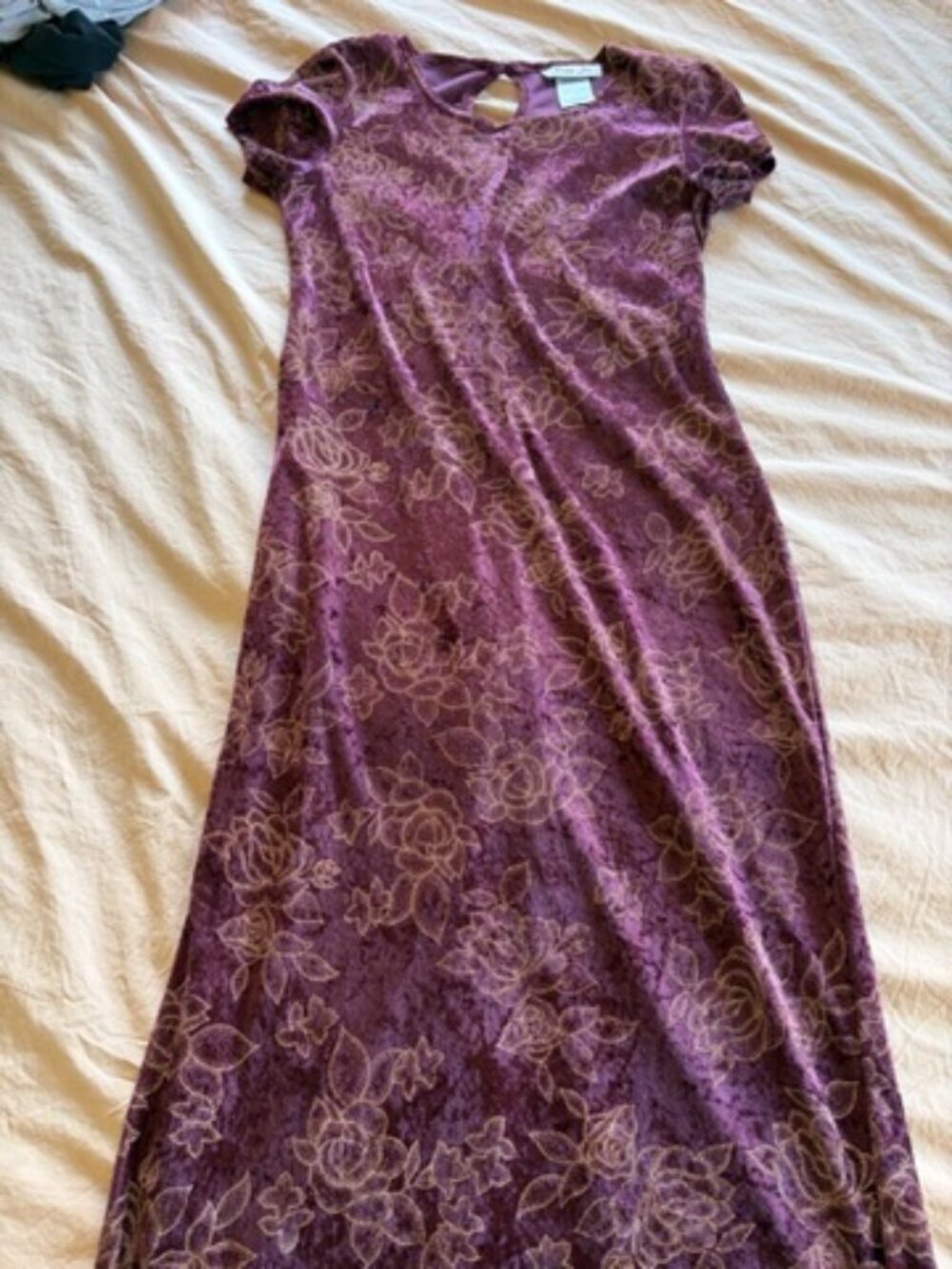 Purple synthetic velvet dress